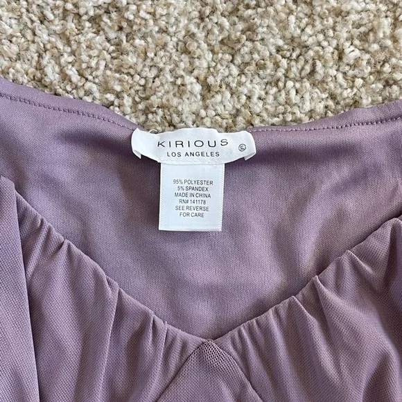 Elegant Mauve Long Sleeve Blouse - Picture 3 of 3